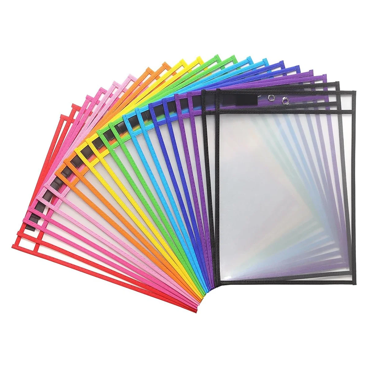 

ADP-20 Pack Dry Erase Pockets Sleeves with Rings,Icket Holders Clear Sleeves Sheet Protectors for Teacher Classroom Sleeves