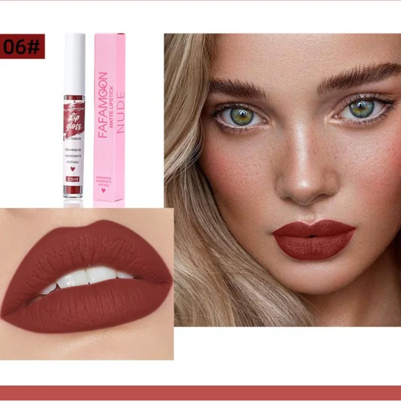 Wasserdichte Antihaft-Tasse Lip gloss matte Lippen glasur langlebig leicht zu färben flüssiger Lippenstift seidig feuchtigkeit spendender Lippen balsam