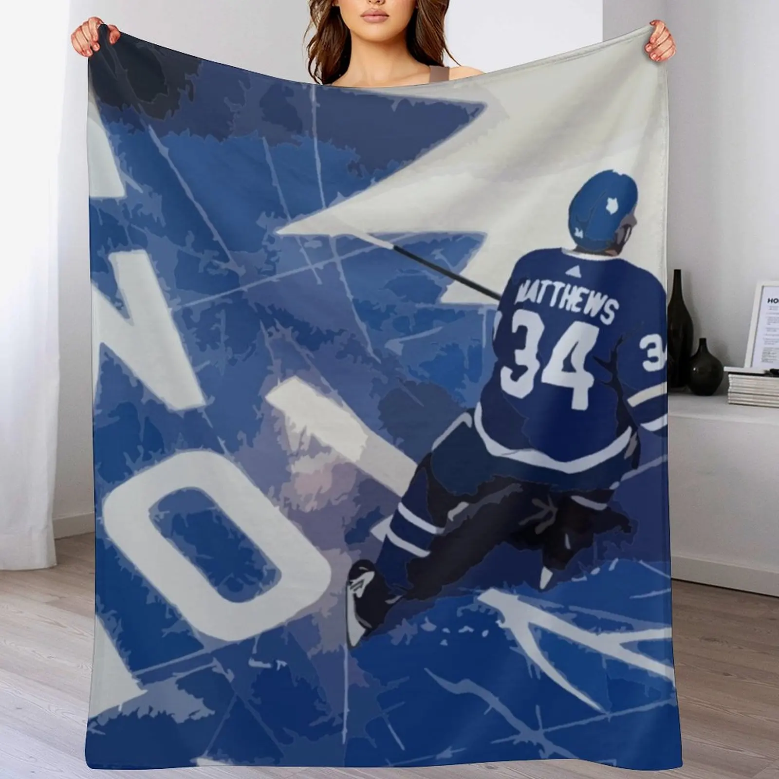 

Auston Matthews Painting Throw Blanket Soft Comfort Blanket for Reading Watching TV