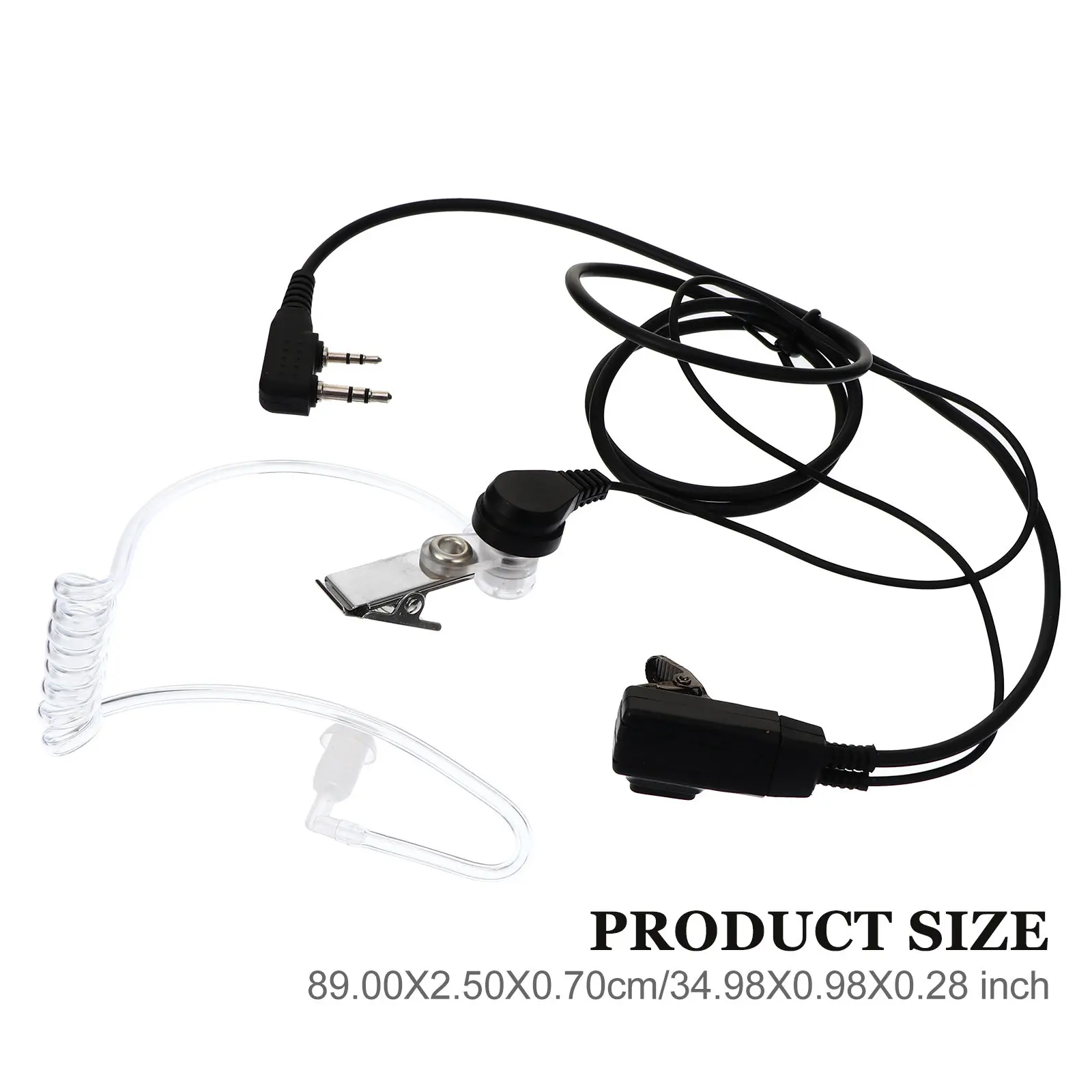Acoustic Tube Walkie Talkie Headset with Noise Cancelling Mic, Clip-On Design, Clear Sound Two-Way Radio Earpiece