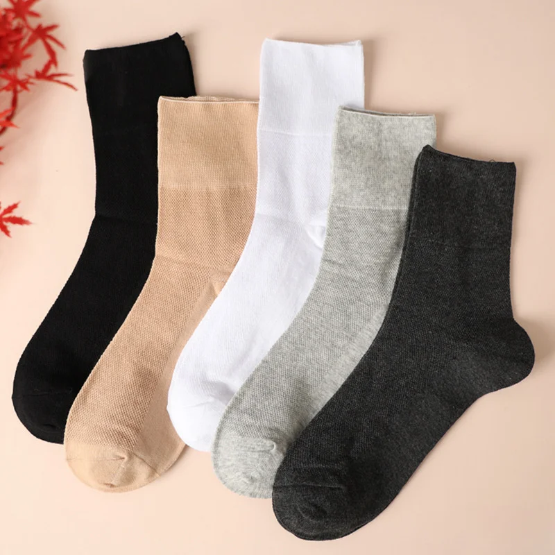 5Pairs Men's diabetes socks - breathable middle tube design, non binding and comfortable, suitable for neuralgia and swelling