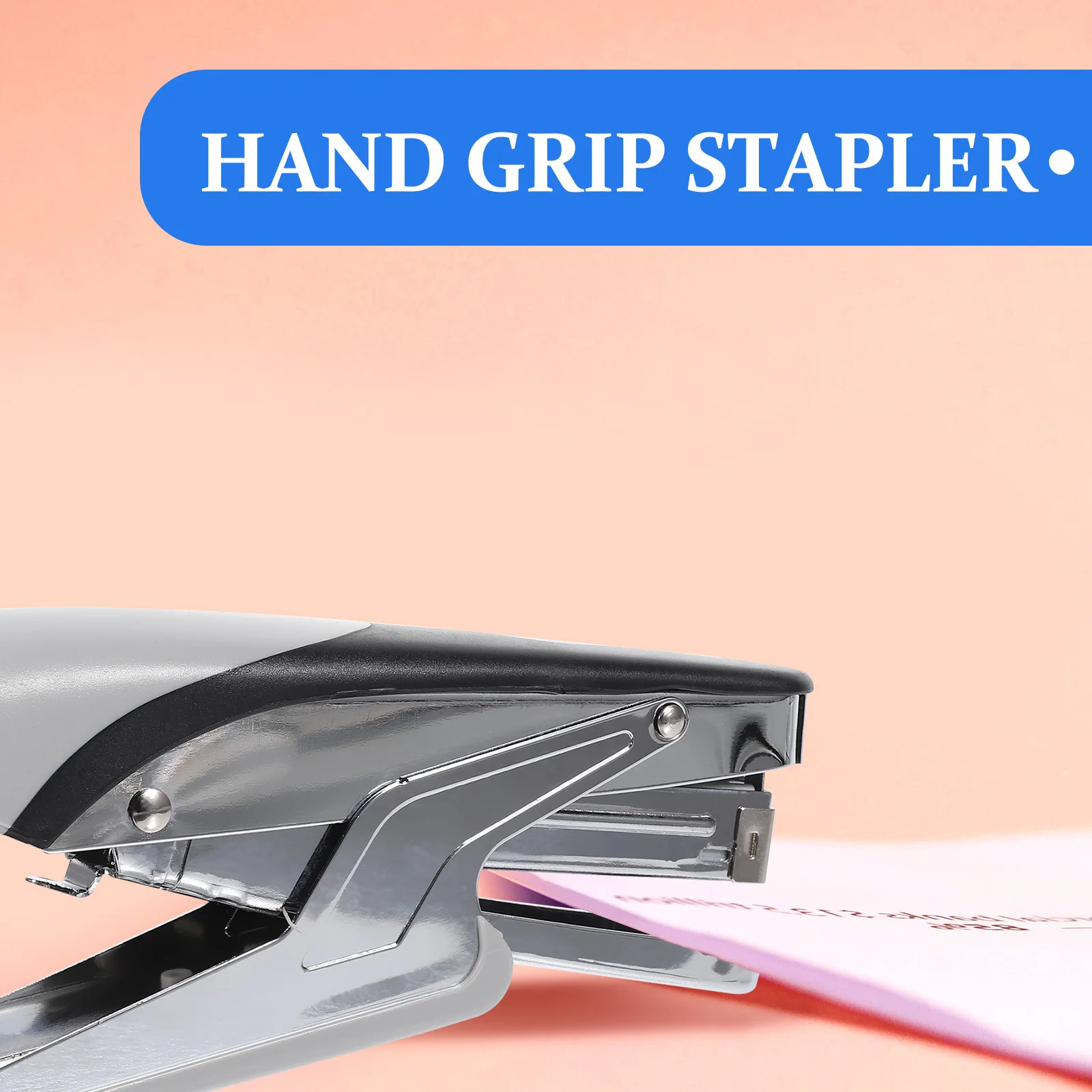 Grampeador de aperto de mão, livro de metal resistente, esgoto, design sem jam para escritório, escola, armazém, uso, alicate, grampeador