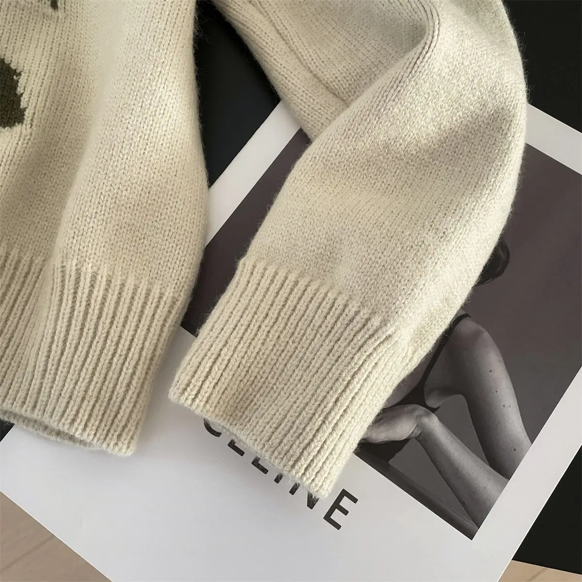 Корейская версия осенне-зимнего рождественского елки, милый свитер, вязаный свитер, пуловер с круглым вырезом, жаккардовый свободный топ с длинными рукавами