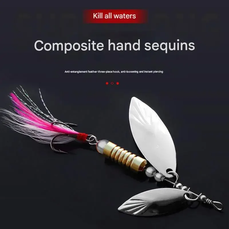 7g 10g composite rotating spinning long-distance casting sequin lure sea Metal Copper  Spoon Bait bass