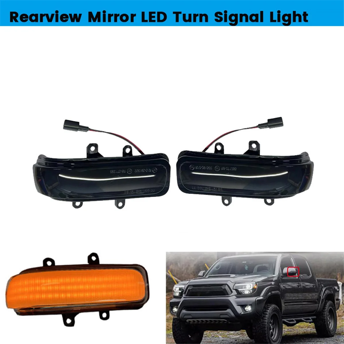 1Pair Car Rearview Mirror LED Turn Signal Light for Toyota RAV4 4Runner Noah Voxy Tacoma Highlander Alphard 2008-2013 A