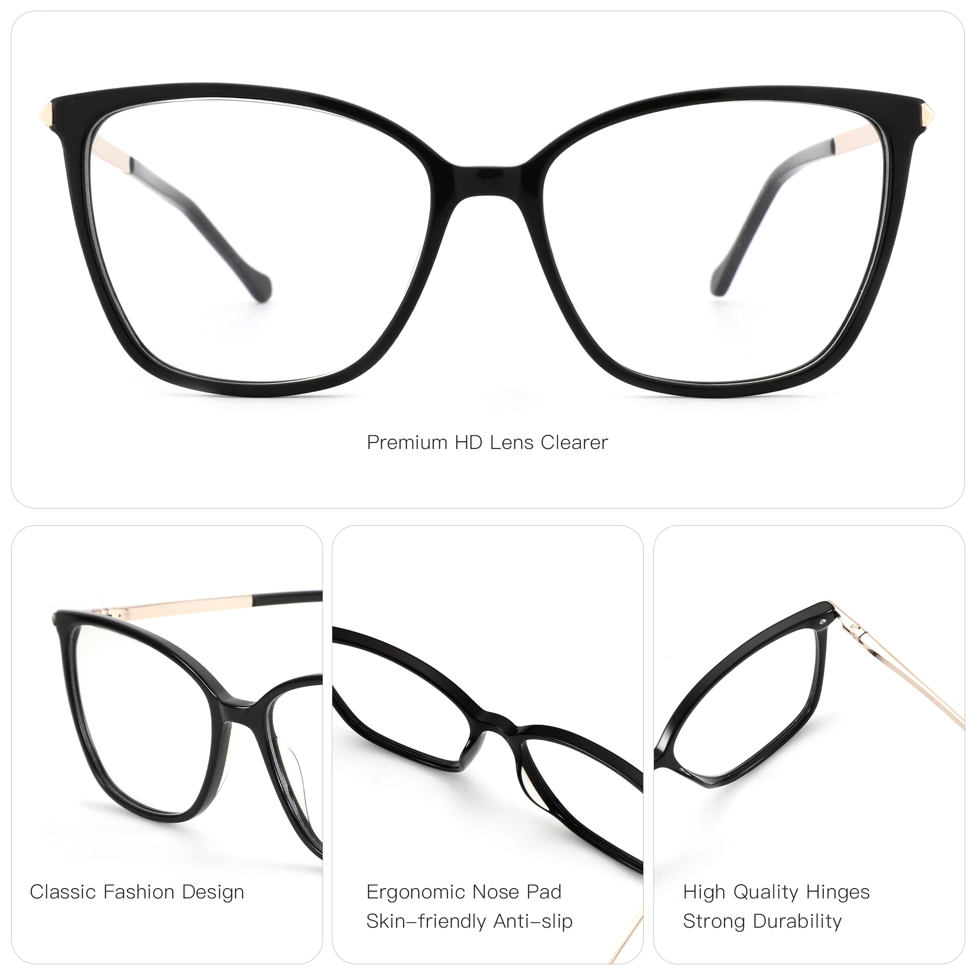 BLUEMOKY Stylish Butterfly Prescription Glasses Women Acetate Anti Blue Light Myopia/Photochromic/Progressive Optical Eyeglasses