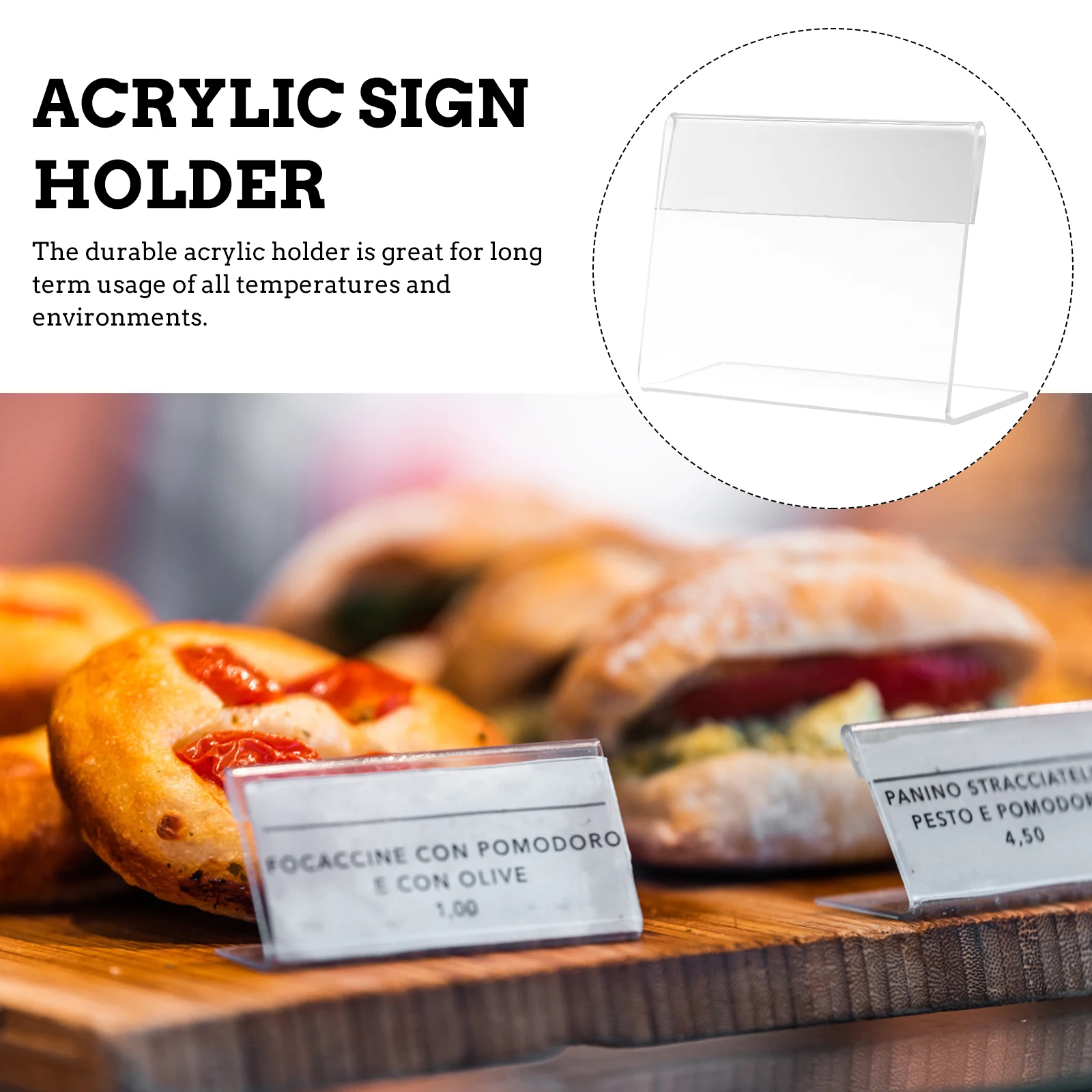 

5 Pcs L-shaped Price Tag Holder Acrylic Display Stand Label Food Labels Horizontal Meeting