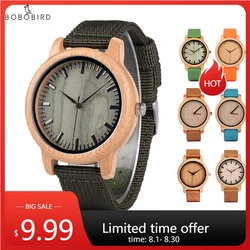 BOBO BIRD-Reloj de madera hecho a mano para hombre y mujer, cronógrafo ligero Unisex, oferta por tiempo limitado, personalizado