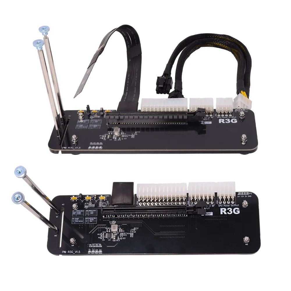 R43SG M.2 M-key to PCIE 3.0/4.0 x4 Laptop PC External Graphics Card Stand Bracket for M.2 NVME Host Expansion Card Graphics Dock