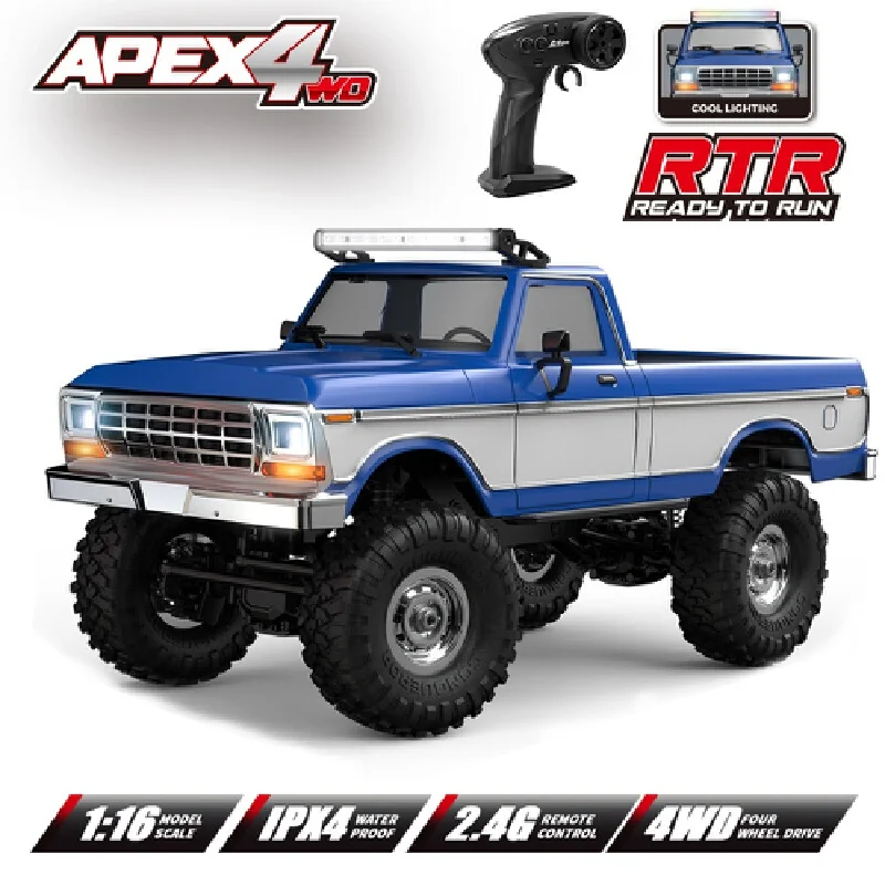 

New 1/16 Scale RC Truck 2.4G Remote Control RTR Rock Crawler Off-Road Pickup Truck With Lighting Model Car Toy For Kids Adults