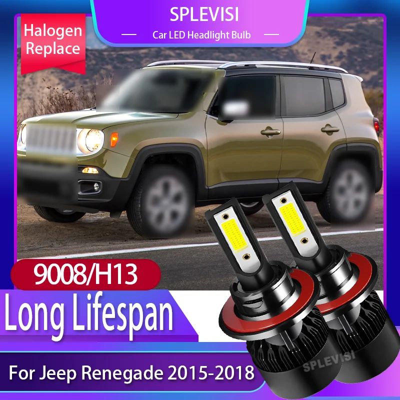 

Быстро реагирующие автомобильные лампы для фар, встроенный вентилятор, автомобильный светодиодный светильник, черный алюминий для Jeep Renegade 2015 2016 2017 2018