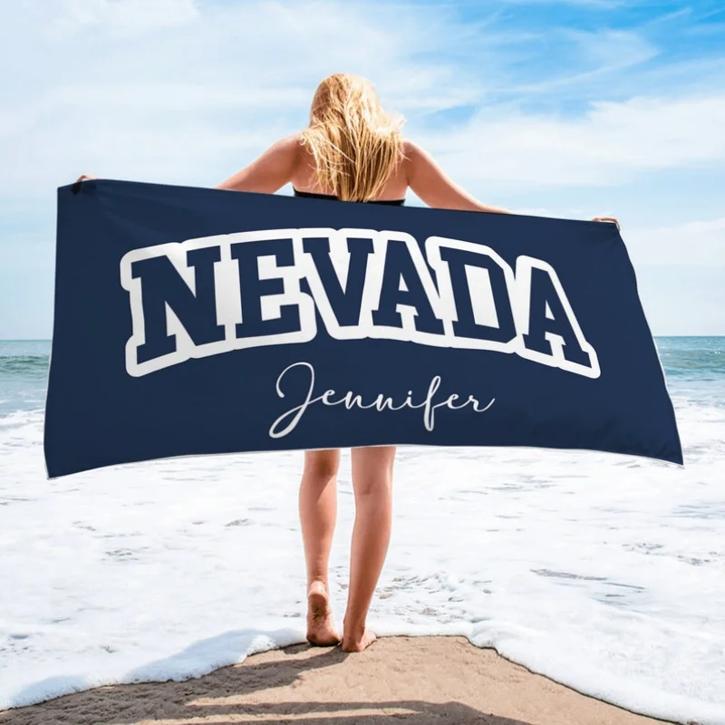 Custom College Beach Towel Personalized Graduation Senior 2025 Baseball Team University Club City Pool Bath Towel Gift