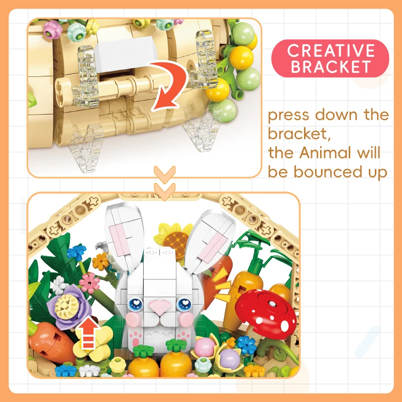 KNEW BUILT-figuras divertidas para mascotas, juguetes de bloques de construcción, doble como soporte para teléfono, decoración y rompecabezas que aumenta el cerebro, regalos de vacaciones ideales para niños