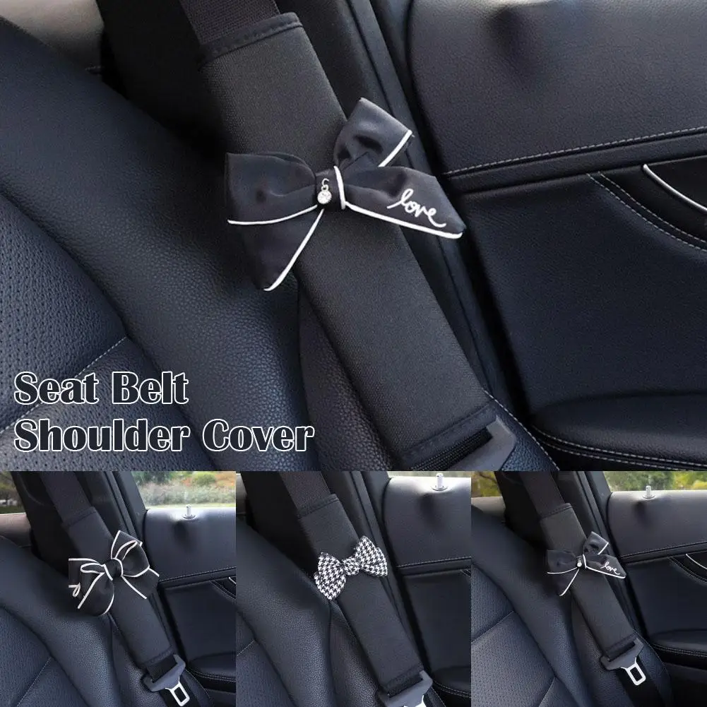 Car Comfortable Seat Belt Cover Cute Bow Tie Seat Belt Shoulder Pad Auto Interior Shoulder Seat Belt Decor Protector Cover