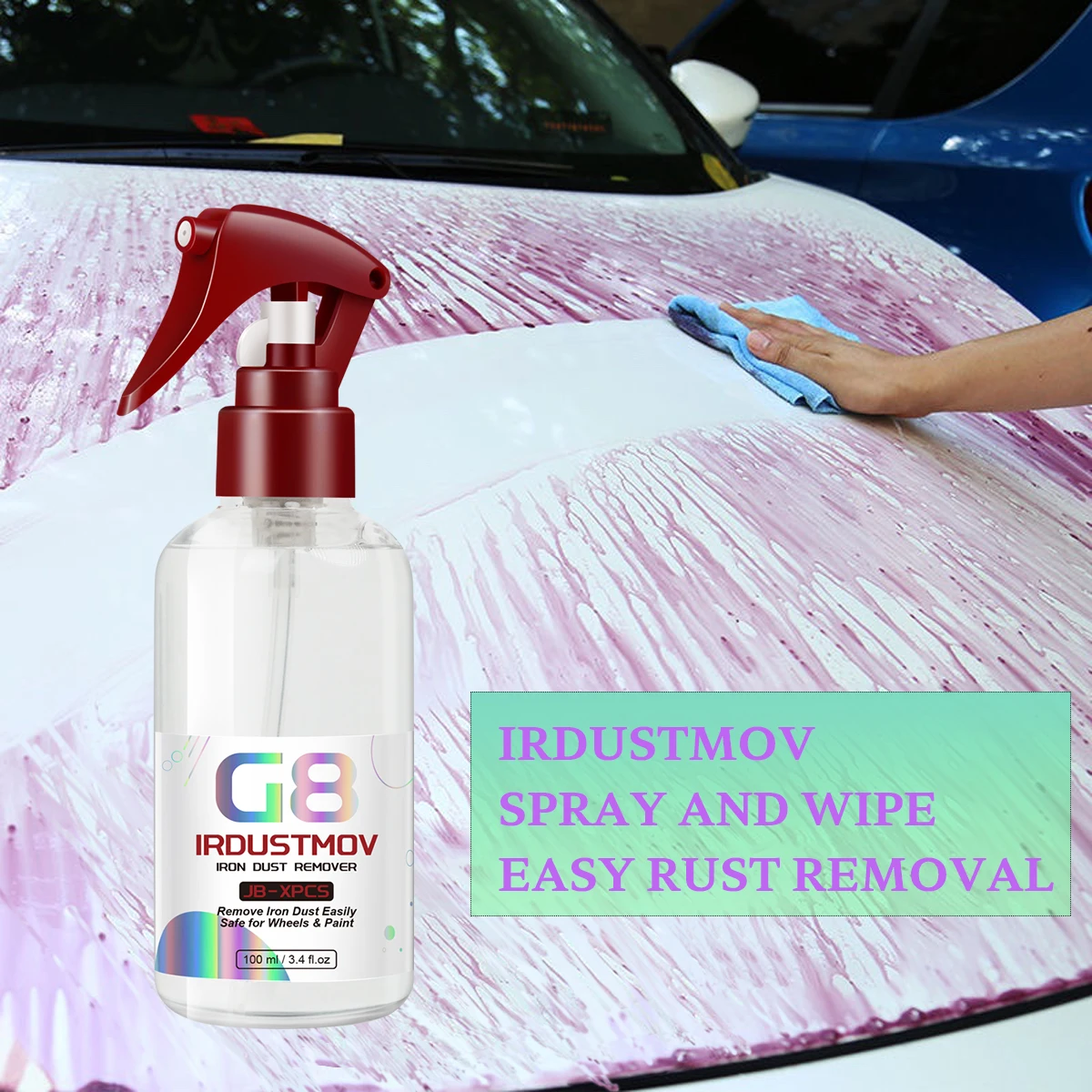 Iron Rust Remover Spray Protect Paint Wheels Surface Maintenance Metal Chrome Paint Cleaner Iron Powder Cleaning G8 IRDUSTMOV