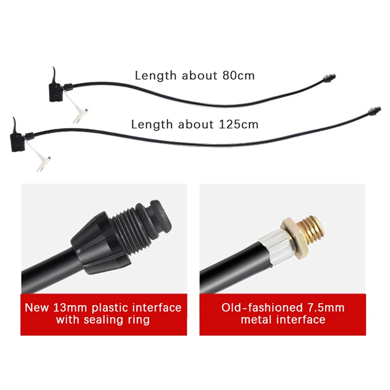 Bomba de ar de bicicleta, tubo de extensão, mangueira de bicicleta, conector de bomba de ar, inflador de pneus, acessórios, mangueira de bomba