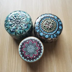 Mini Flower Tin Box DIY Candle Jar Round Empty Iron Box Coin Jewelry Storage Box Festive Party Gift Box Candy Box Spice Storage