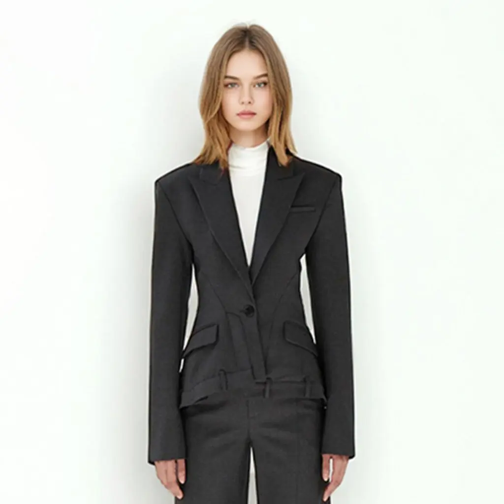

Women's Fashion Elegant Suit Summer Commuter Style Hollow Back Jacket New Design Elegant Women's Fashion Top