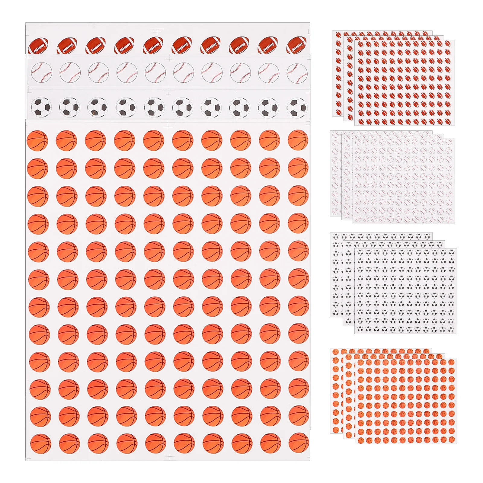 

20 Sheets Sports Ball Stickers Cute Adhesive Decals for Bottle Decoration Party Favors Wall Window Glass DIY Scrapbook
