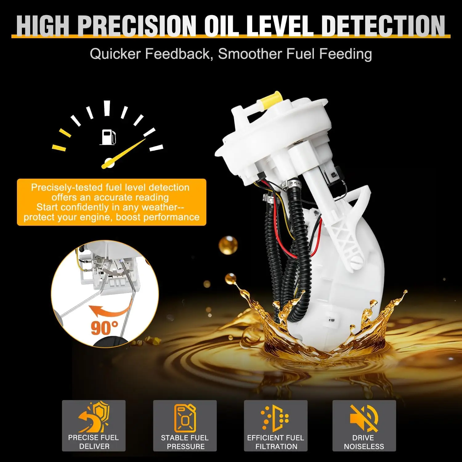 Nilight Fuel Pump Assembly E8566M Fit for Honda Civic 2001 2002 2003 2004 2005 L4 1.3L 1.7L 2.0L Automotive Replacement Electric Fuel Pumps Module Assembly with Sending Unit Replaces # SP8011M FG1394 - view 5