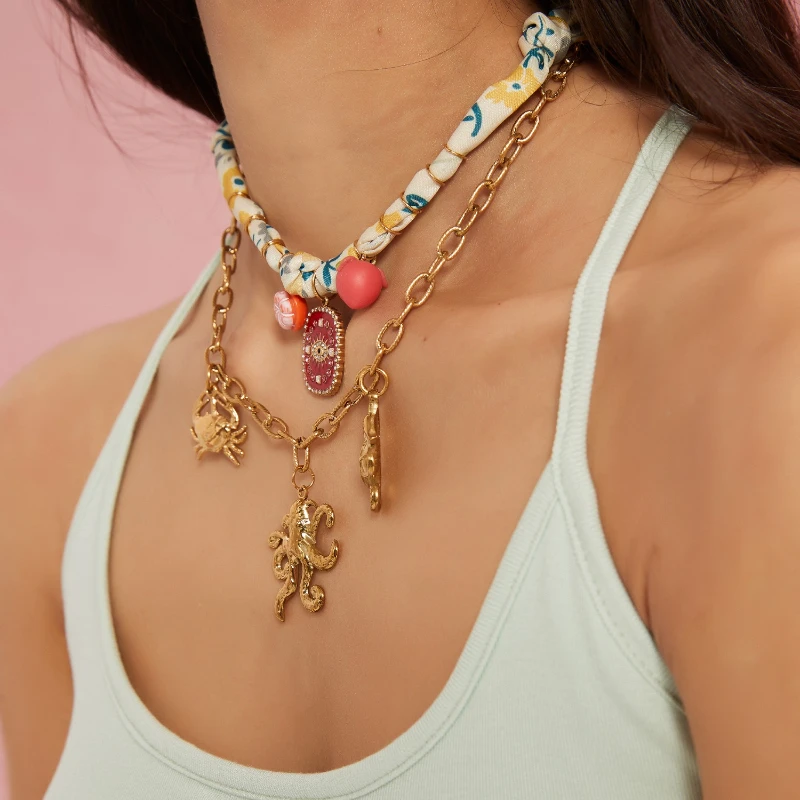 Krabbe Seepferdchen Octopus Anhänger Edelstahl Ozean Stil Weibliche Mode OL Personalisierte Halsketten Schmuck Verblasst Nicht – Detail 6
