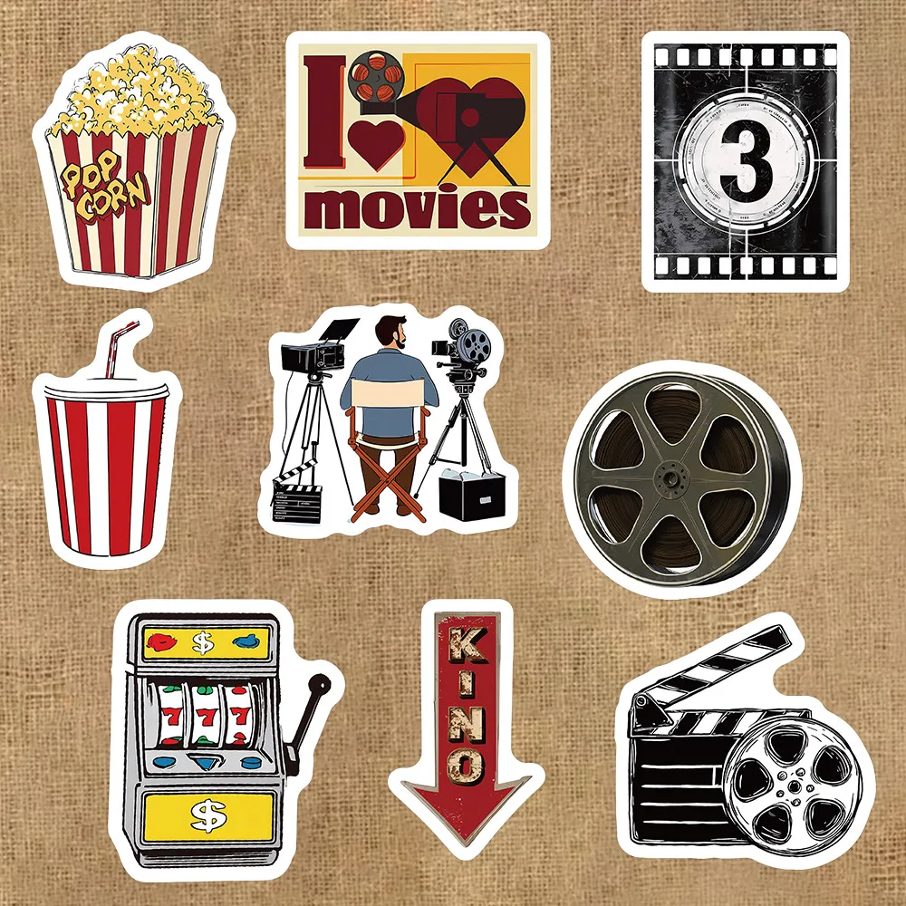 103Pcs Movie Theater Themed Stickers Waterproof Cinema Graffiti Decals for Laptop Luggage DIY Decor LanLanStickersWorld Store - view 6