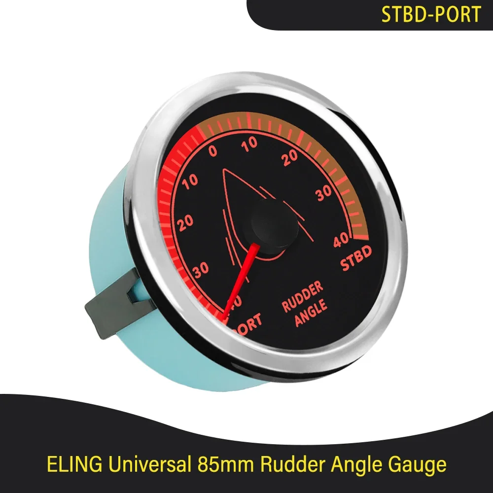 Newest Waterproof 52mm 85mm Rudder Angle Indicator Gauge Rudder 0-190ohm with Red Backlight 9-32V for Ship Boat Yacht Universal