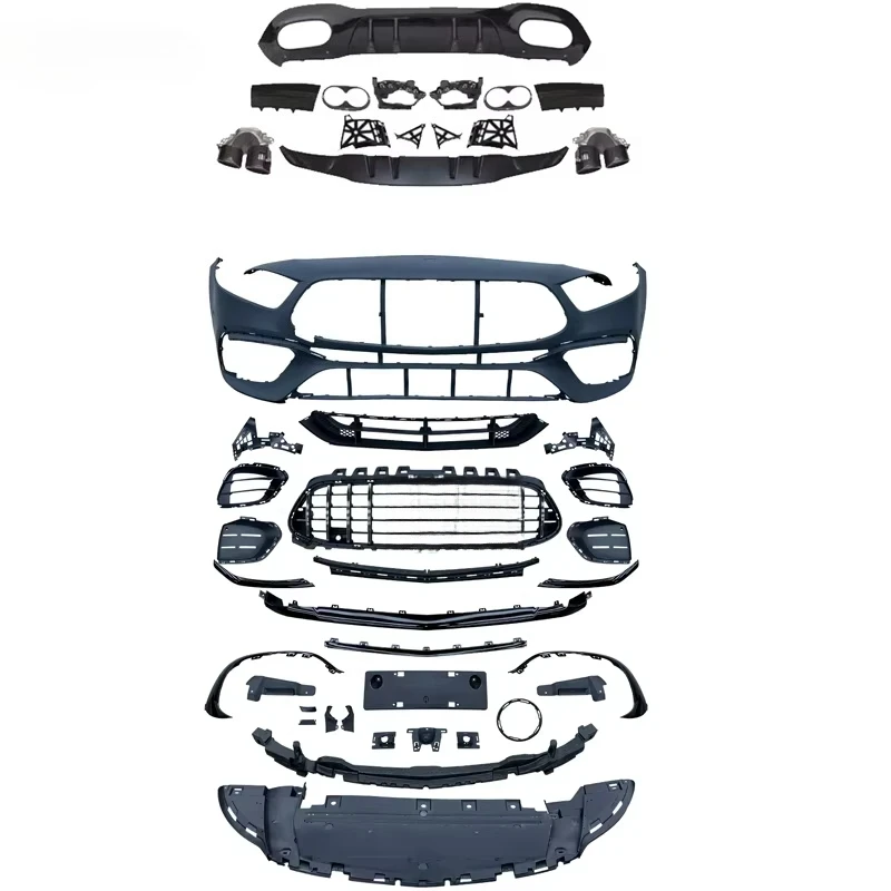 

Комплект обвеса A45s для Mercedes-Benz W177 (2019-2024) в новом состоянии: решетка радиатора, бампер, внешние элементы декора