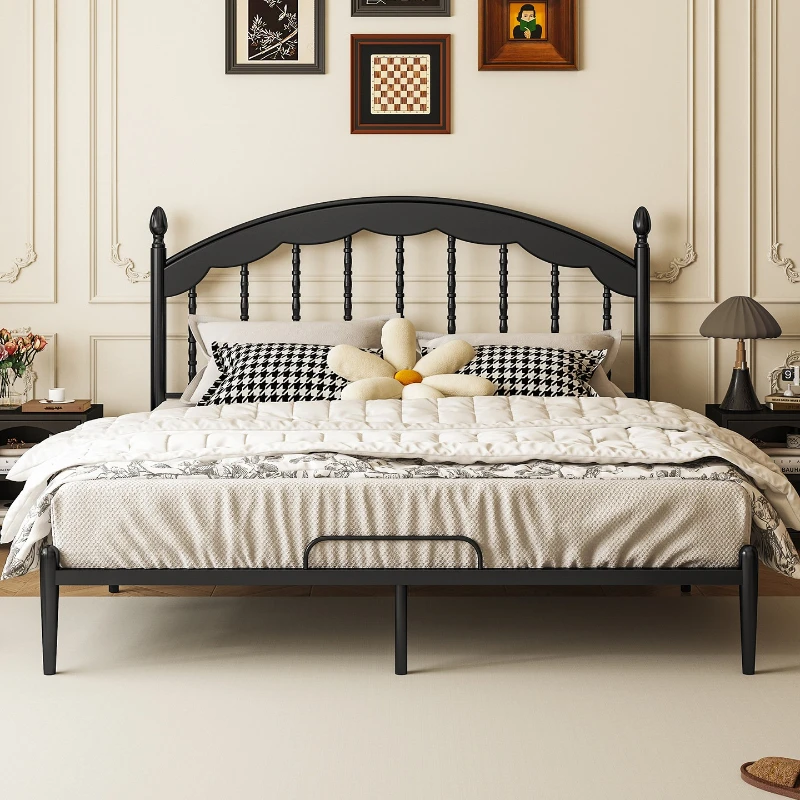 

180x200 black single bed thickened metal durable household bed frame black vintage chambre à coucher complet bedroom furniture