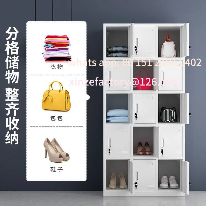 Customizable Steel Employee Locker Iron Wardrobe Iron Locker Sub Dormitory Change Wardrobe Workshop Cupboard Shoe Cabinet