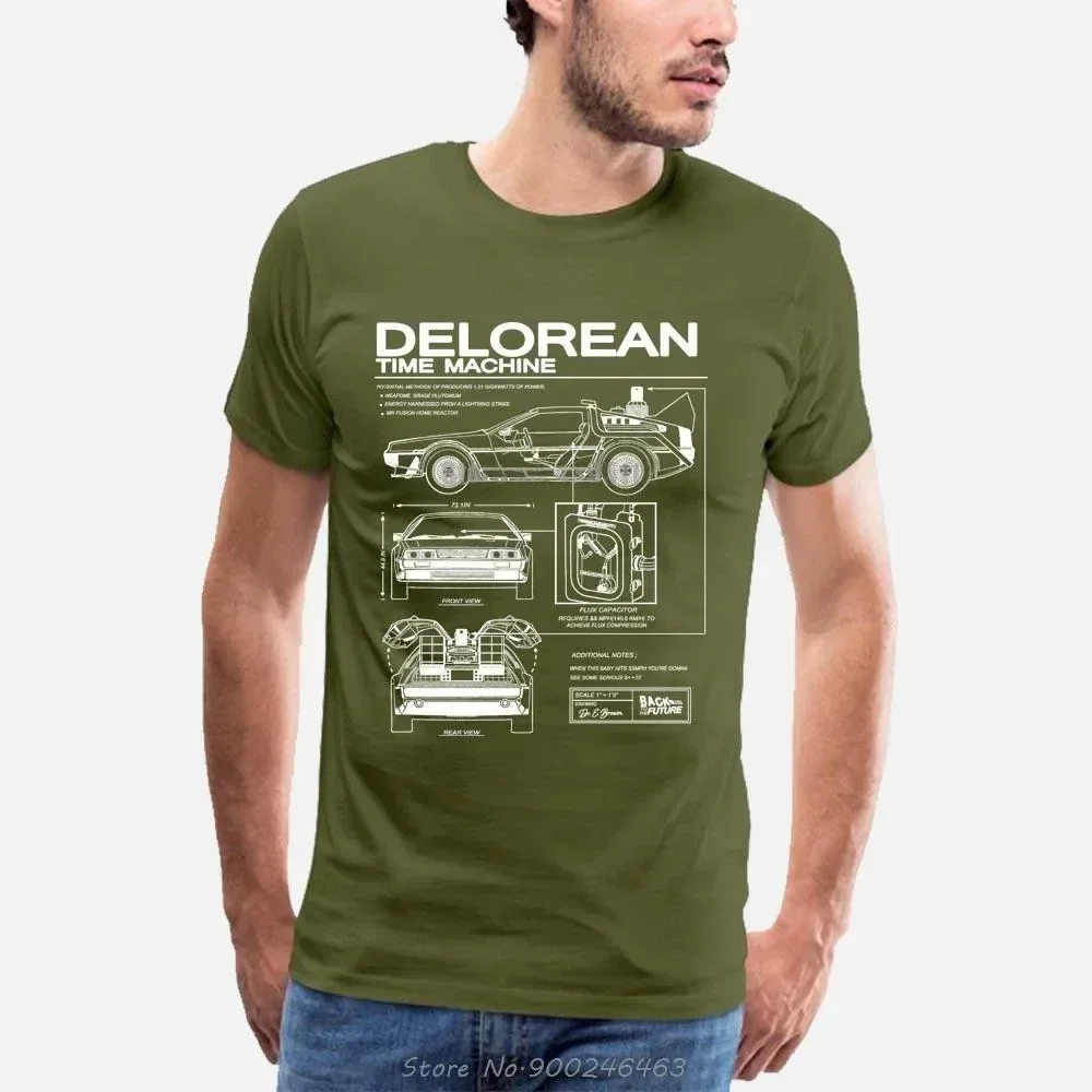 Back To The Future Delorean Schematic Kids T-Shirt Print TShirt Men Motorcycle Cotton T Shirt Summer Men Hip Hop Tees