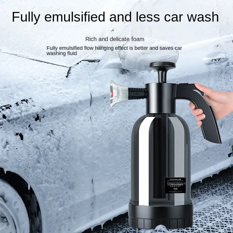 2L Handpumpschaumsprüher mit 3 Arten von Düsen Handpneumatische Schaumkanone Schneeschaum Autowaschsprühflasche Autofensterreinigung