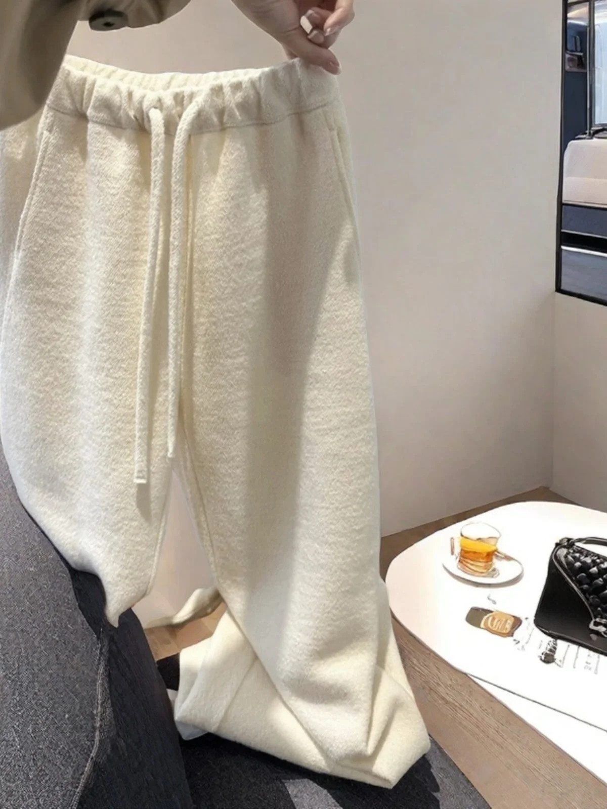 

High Waist Draped Soft Wide Leg Pants Women's Autumn Winter Versatile Straight Cut Trousers Korean Style Commute Fashion