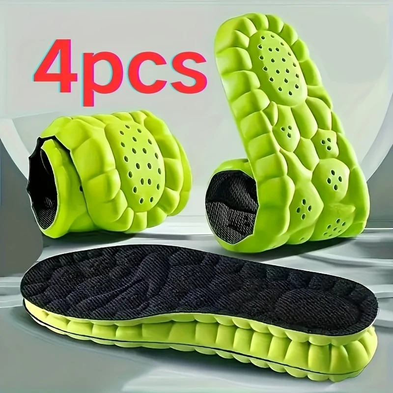 2er-/4er-Pack Komfortable, Weiche und Atmungsaktive Sport-Einlegesohlen, Höhenverstellbare Polsterung für Täglichen Schuhgebrauch, Unisex-Komfortpolster
