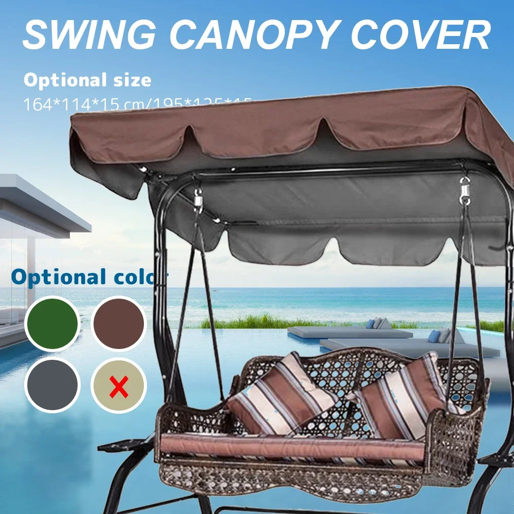 

6000D Waterproof Chair Awning Top Rain Cover Ruffled Park Outdoor Patio Swing Seat Chair Top Cover Dust Cover Replacement 2024