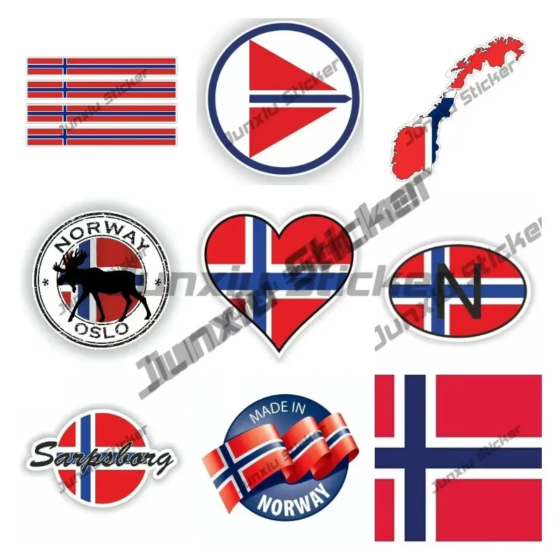

Norway Flag Vinyl Decal Norwegian Coat of Arms Sticker Decoration for Car Window Bumper Premium Quality Car Accessories KK13cm