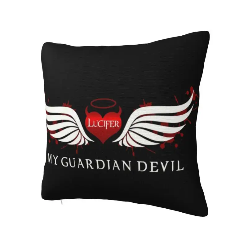 Lucifer Morningstar Guardian Devil Pillow Covers Home Decorative Luxury Tv Show Cushion Decoration Salon Square Pillowcase