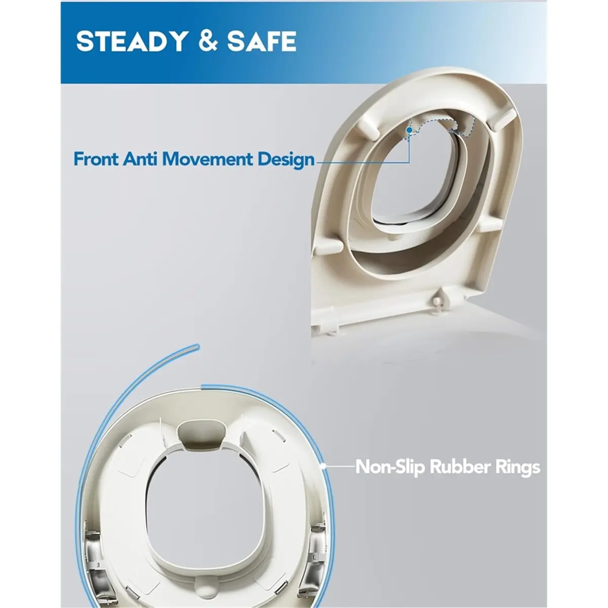 

Potty Training Toilet Seat for Toddlers with Safety Handles, Anti-Slip Design, and Splash Guard