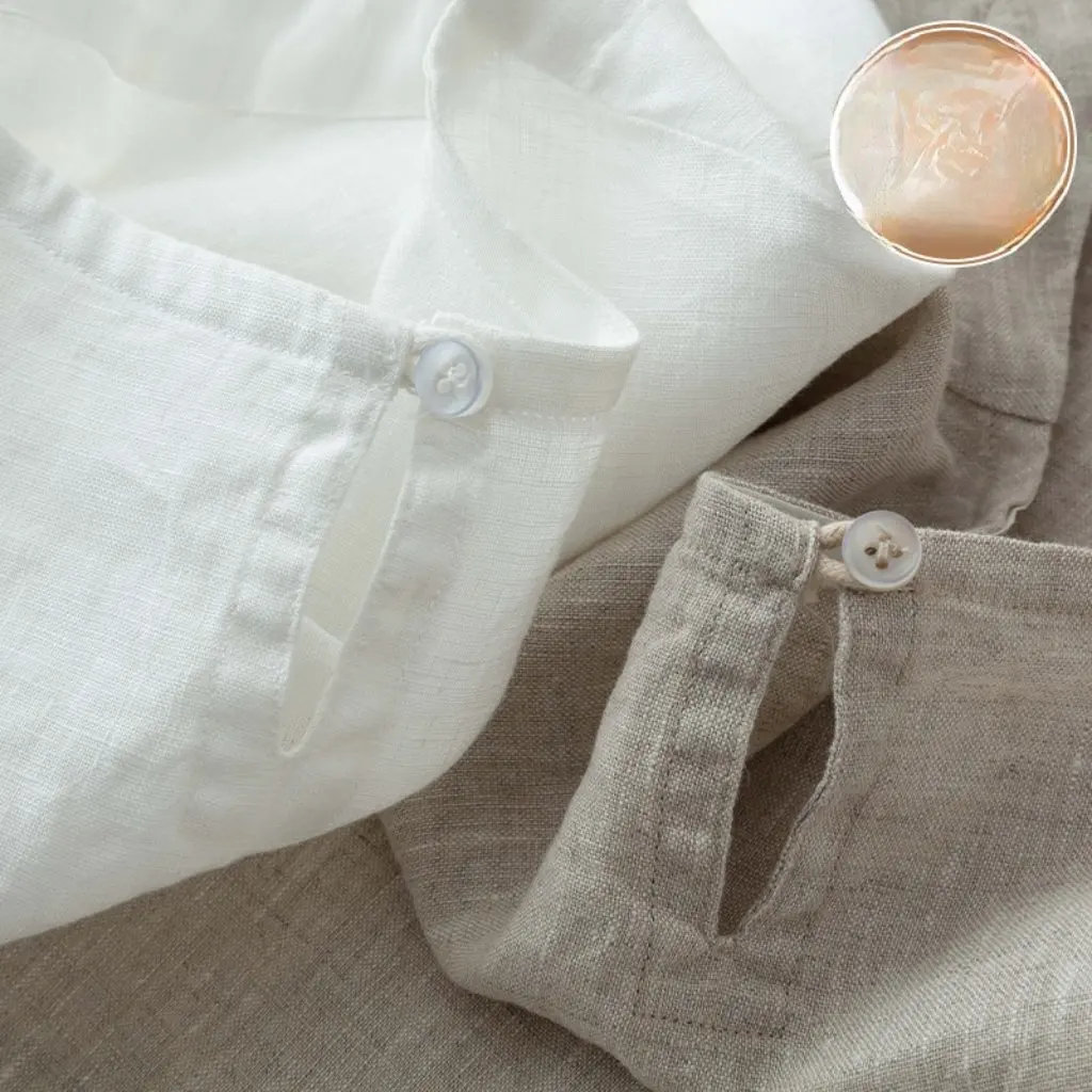 

Women's 100% Pure Linen Short-Sleeved T-Shirt round Neck Casual Literary Work Top Versatile Summer New