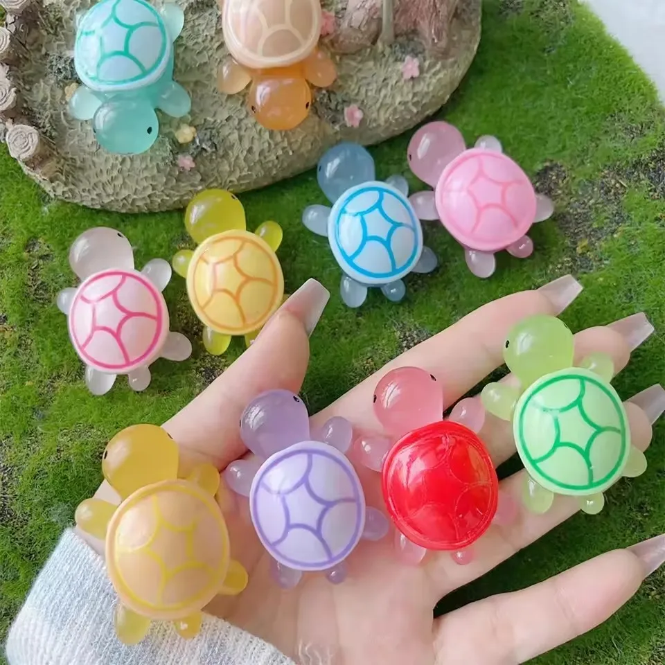 20/50/100pcs Cute Mini Luminous Turtle Ornaments Miniatures Turtle Micro Glowing in The Dark  Kids Toys Home Decoration Gift