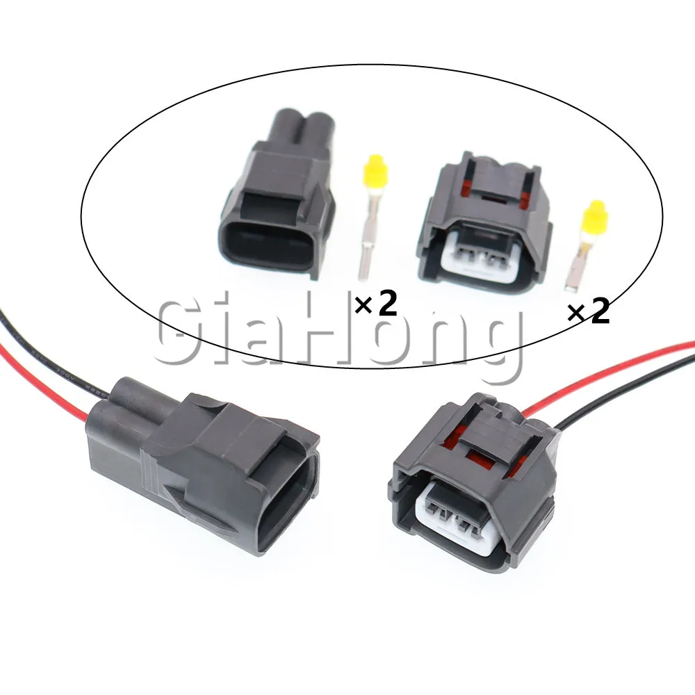 1 Set 2 Ways AC Assembly Parts 90980-10899 Car Sealed Socket Auto Foglight Electric Cable Connector For Chevrolet 7283-7020-10