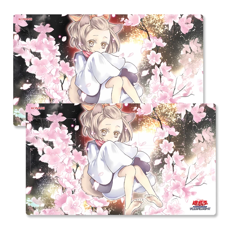 Yugioh Ash Blossom & Joyous Spring Play Mat Cute Yu-Gi-Oh! TCG OCG Trading Card Games Mat Duel Plate Rubber Card Mat Mouse Pad
