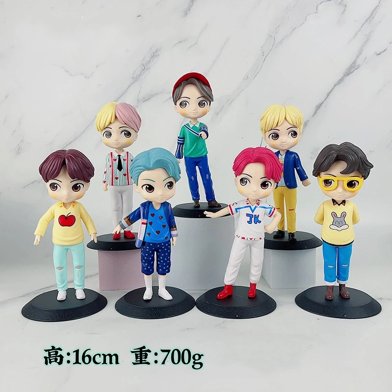 7 sztuk/zestaw 15CM Nowa Koreańska Kpop Star Bangtan Groups Boys Figurki Modelowe PVC Zabawki Akcji Lalki Zestaw Idoli Celebrytów Kolekcja Fanów Prezenty