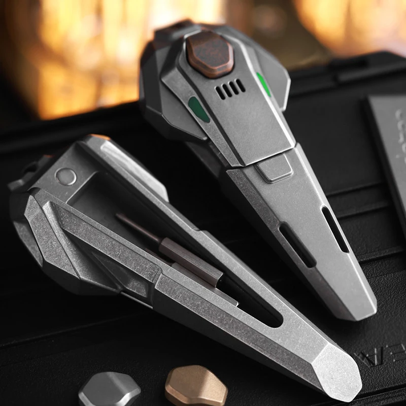 

Outdoor Portable EDC Multifunctional Crane Shaped Pry Bar Push Card Magnetic Storage Box Tool Creative Finger Toy