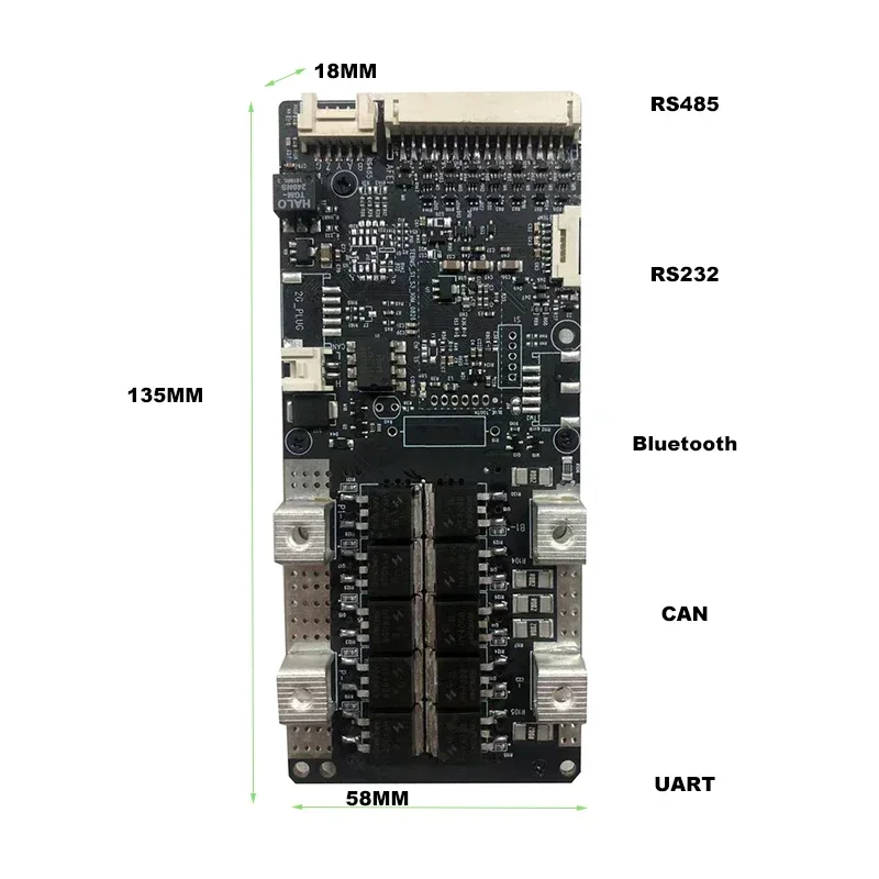 3S-20S 12V-72V 10A 50A 80A 100A 200A  battery software BMS  RS485 bms RS232 UART CAN board for li-ion battery pack PCB