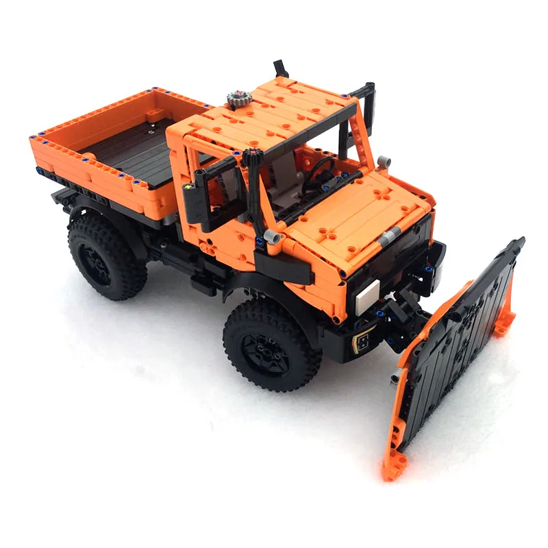 جديد 1264 قطعة MOC Unimog U1400 Snowplow شاحنة اللبنات نموذج ، لتقوم بها بنفسك F-150 رابتور سيارة الطوب الفني لعبة هدية #4