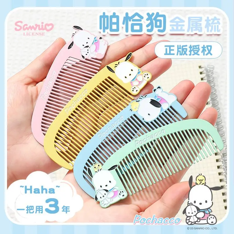 

New Sanrio Hello Kitty Comb Kawaii Animation My Melody Creative Student Cute Portable Anti-static Smooth Metal Hair Comb Gift