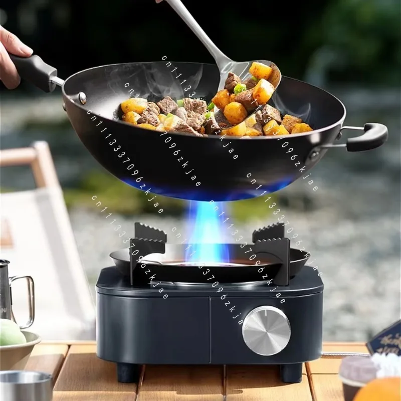 Portable Gas Stove  Compact Outdoor Camping Cooker Burner  Suitable for Picnics  Tea Making  and Backpacking Trips.