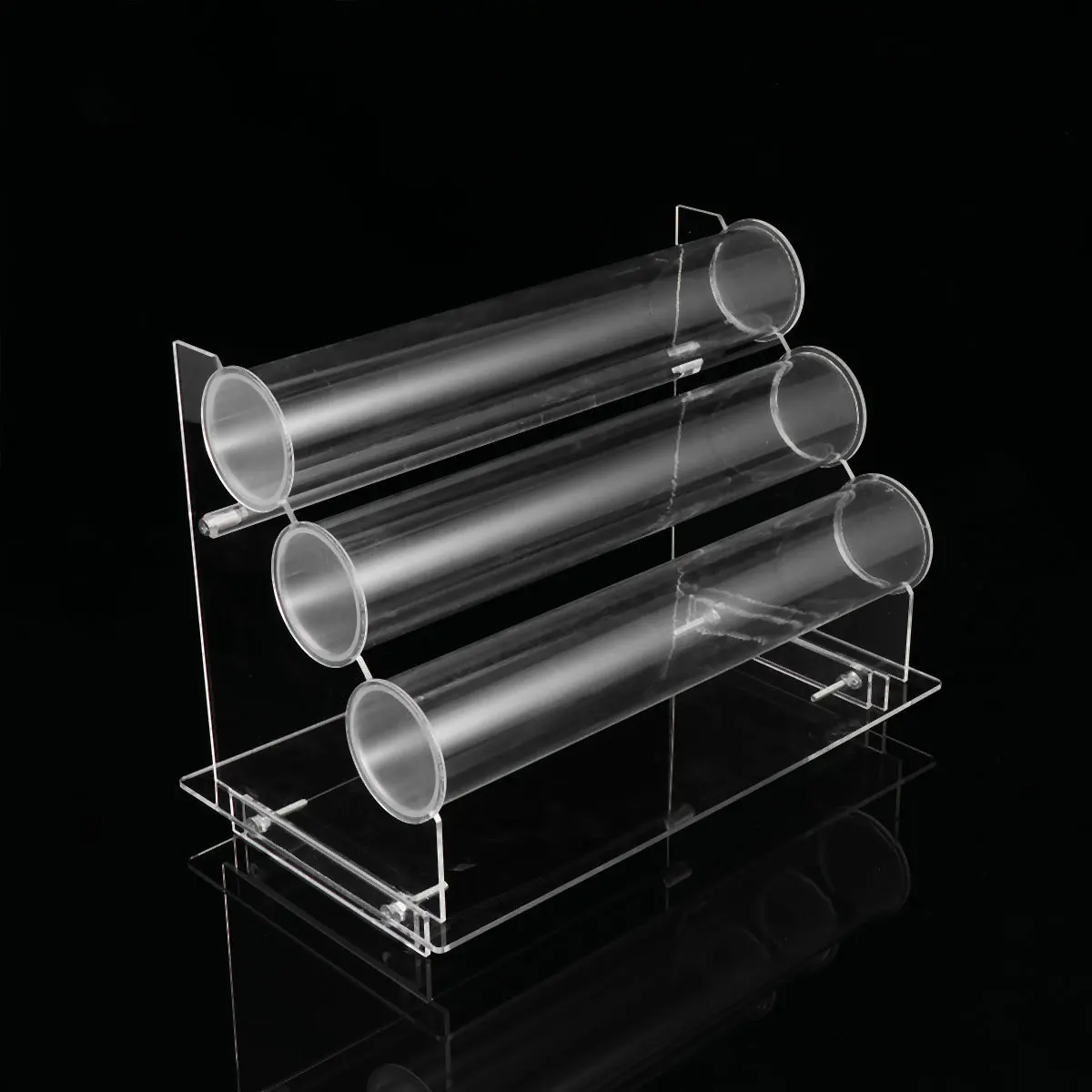 1Set Clear Acrylic Three-Tier Bracelet Display Stand Scratch-Resistant Jewelry Rack for Desktop Shop and Home Organization