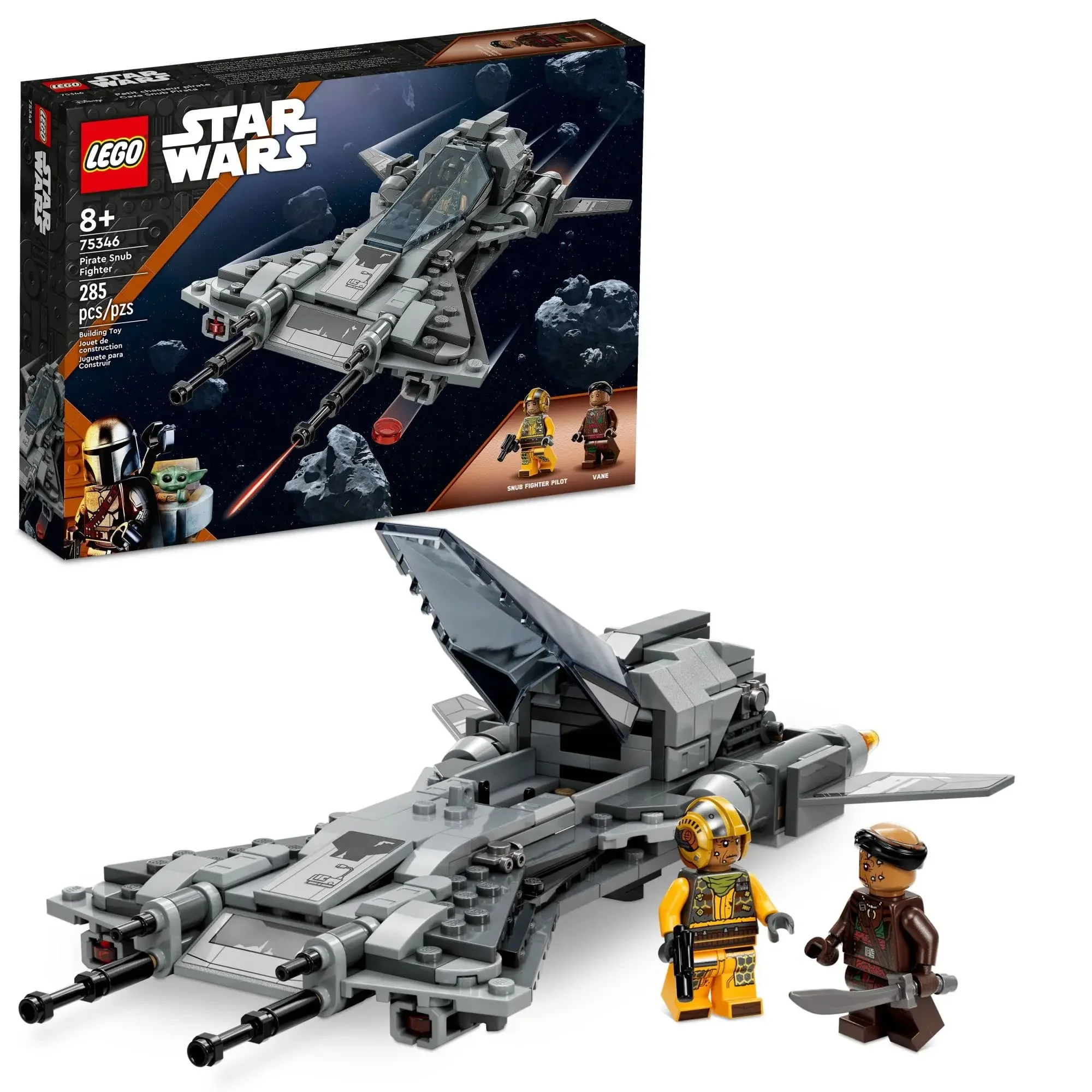 LEGO Star Wars Pirate Snub Fighter 75346 Buildable Starfighter Playset Pirate Pilot & Vane Characters The Mandalorian 285Pieces moc